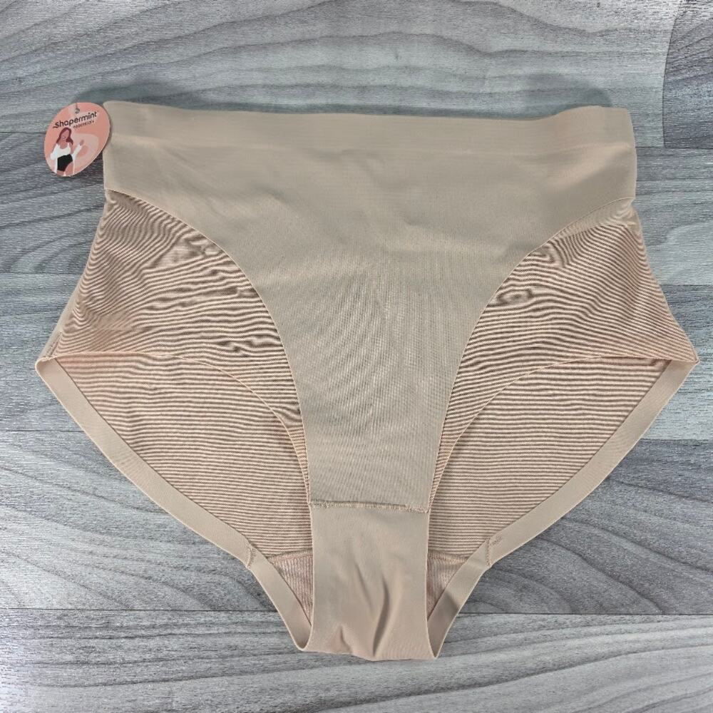NWT Shapermint Essentials High Waisted Shaping Brief Panty Beige Womens Medium